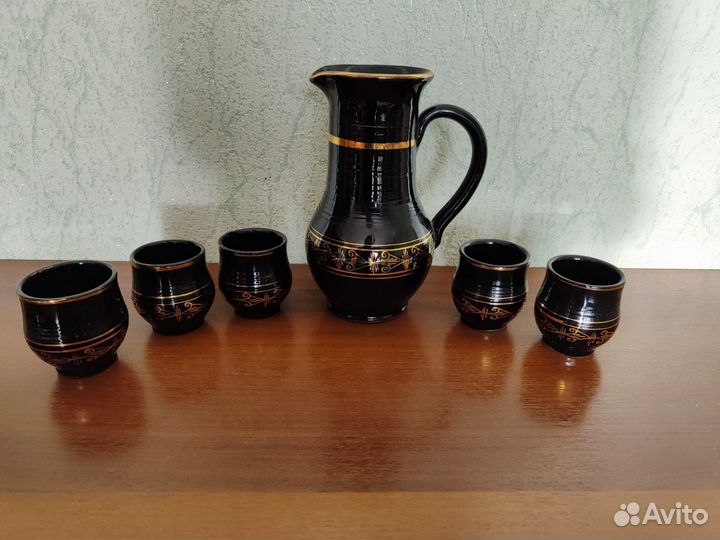 Кувшин с бокалами керамический