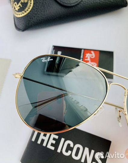 Очки ray ban aviator авиаторы черный