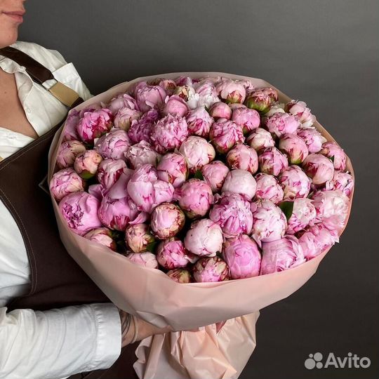 Букет из 101 пионы / Букет Пионов С доставкой