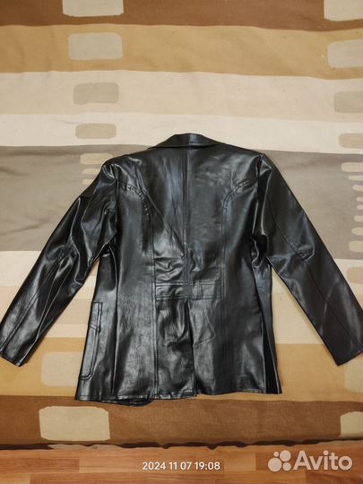 Кожаный мужской пиджак ретро 48 р