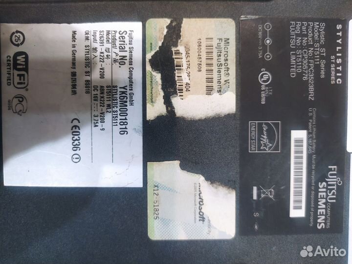 Ноутбук Fujitsu Siemens Stylistic на запчасти