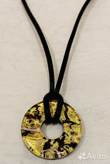 Кулон Муранское стекло золотая фольга Италия