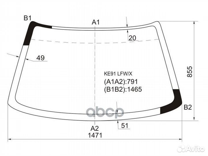 Стекло лобовое toyota corolla E9 5D LBK/sprin