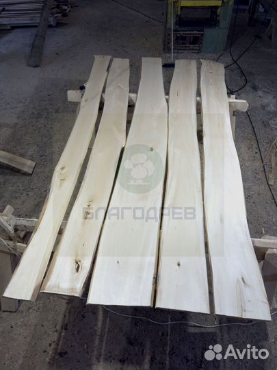 Не обрезная доска липа 3 сорт термо
