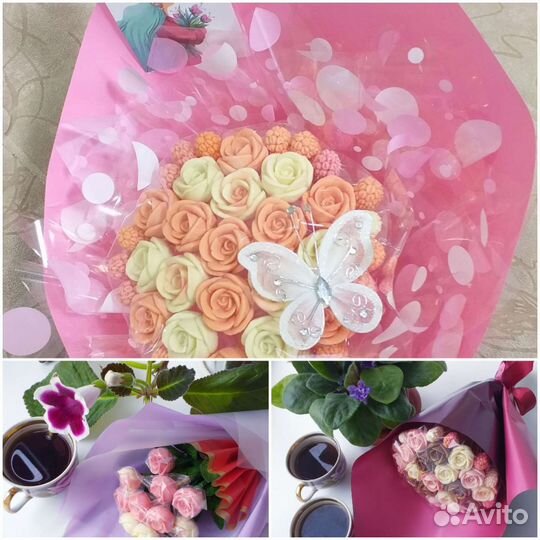 Букет цветов из шоколада, ручной работы