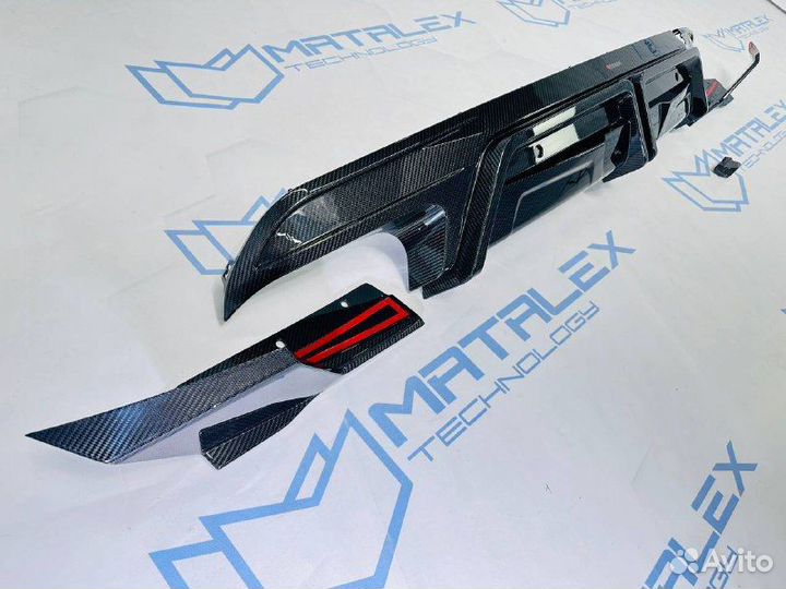 Диффузор BMW X5M F95 SQ сухой карбон со стопом