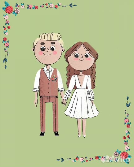 Портрет по фото на заказ / Семейный портрет / Шарж