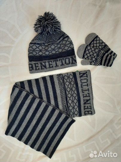 Комплект шапка +шарф+варежки