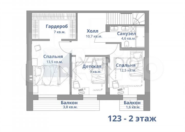 Коттедж 123 м² на участке 3,5 сот.