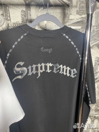 Футболка Supreme Coogi белая оверсайз