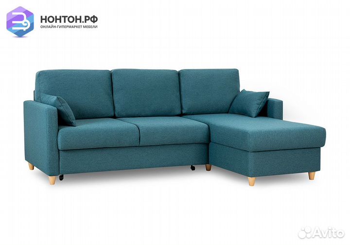 Диван угловой дельфин Дилан зеленый