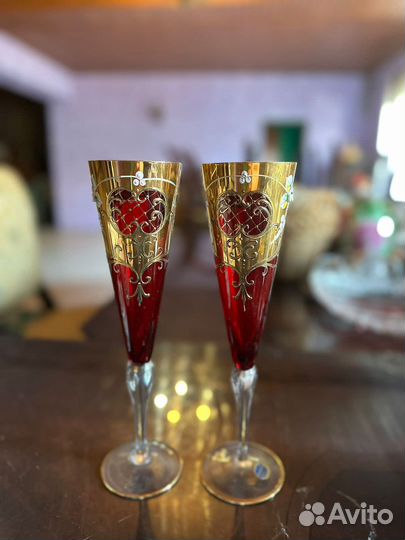 Фужеры бокалы богемия