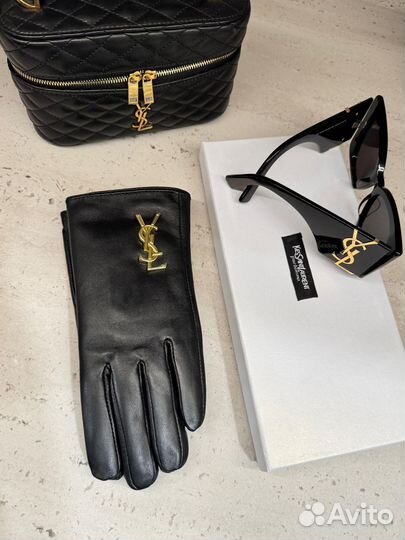 Кожаные перчатки Saint Laurent