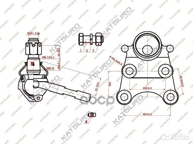 Опора шаровая KAT1001GWL katsuro