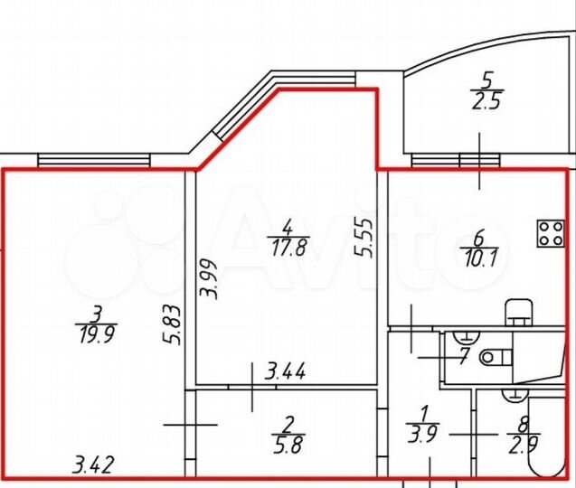 2-к. квартира, 66,6 м², 25/25 эт.