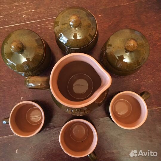Глиняные горшочки чашки кувшин керамика глазурь