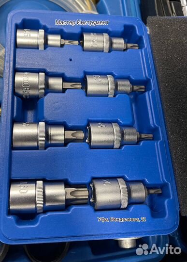 Набор головок 1/2 со вставкой spline 55 мм. 6 пр