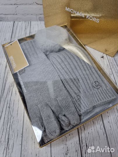Женский комплект Шапка шарф перчатки Michael Kors