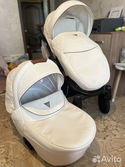 Коляска 2 в1 Aroteam bartolo Prima 01 (белая кожа)