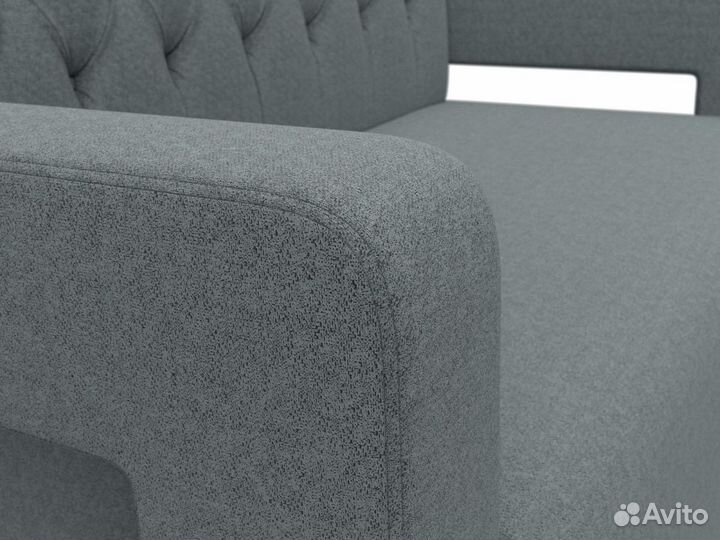 Диван кухонный прямой Рамос Люкс 2-х местный, рогожка, амур серый