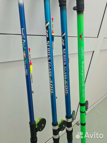 Удилища оснащенные стеклопластиковые 3-6 метров