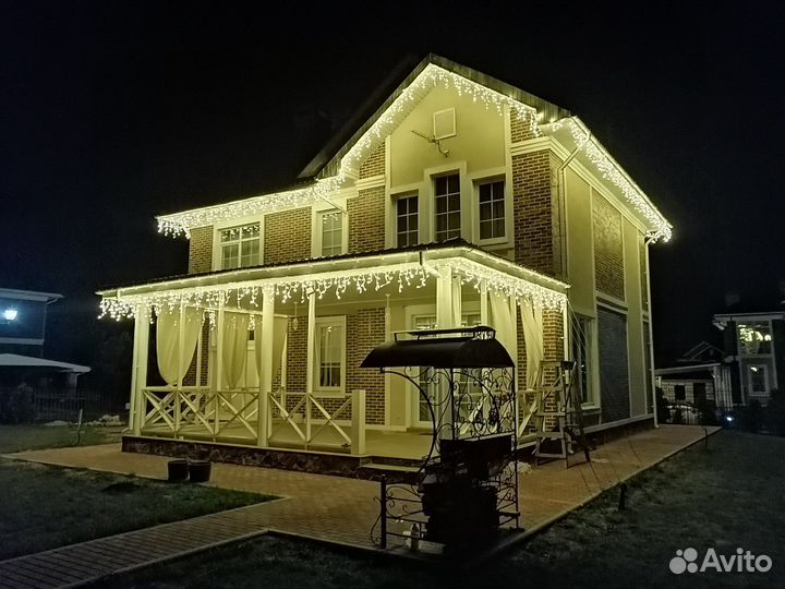 Фасадное освещение гирляндами