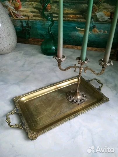 Канделябр поднос подстаканник антиквариат, мармит