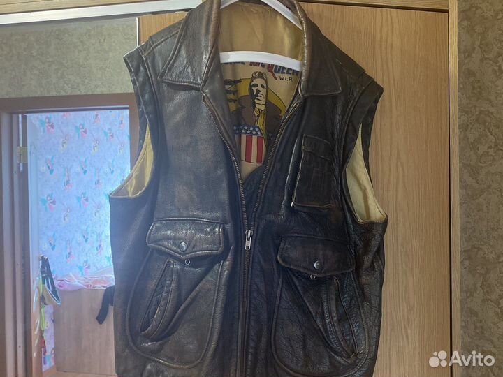 Жилетка кожаная мужская