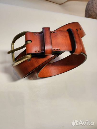 Мужской кожаный ремень ручной работы