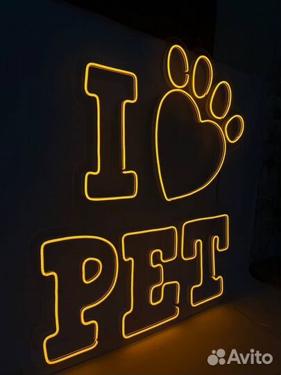 Неоновая вывеска для зоосалона