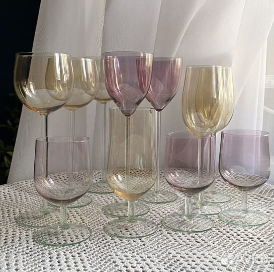 Фужеры и бокалы цветное стекло СССР