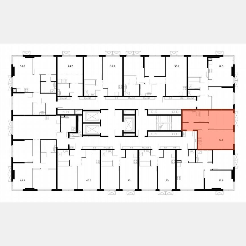 1-к. квартира, 39,8 м², 14/14 эт.