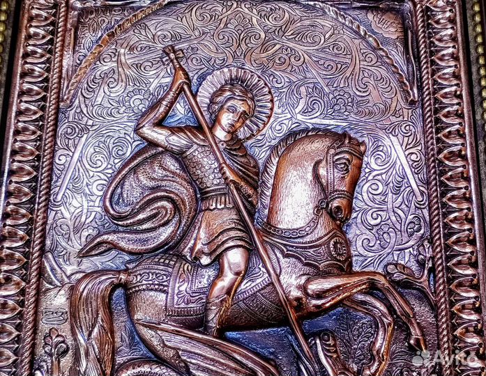 Панно Георгий Победоносец, икона Пантелеймон