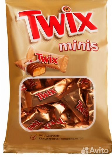 Шоколадный батончик Twix мини 184 гр