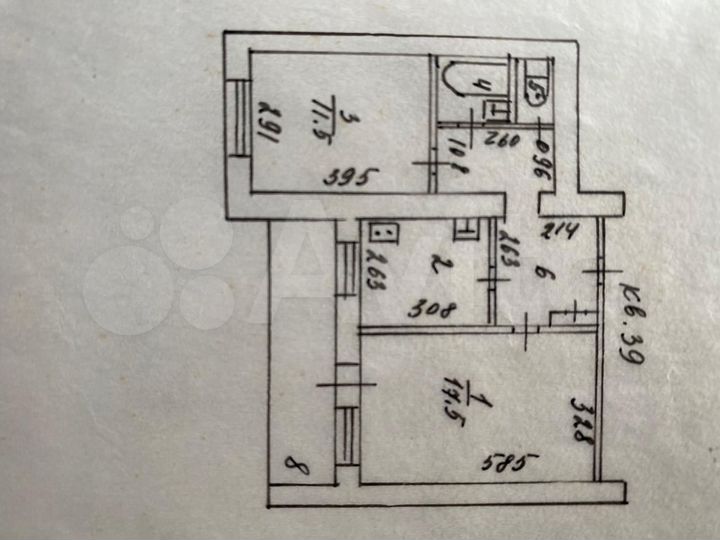 2-к. квартира, 53,3 м², 7/9 эт.