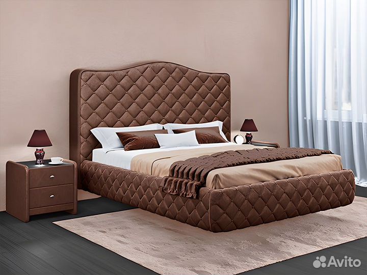 Кровать двуспальная престиж, Бархат 03 (160)