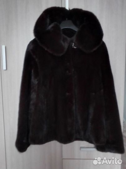 Шуба норковая с капюшоном
