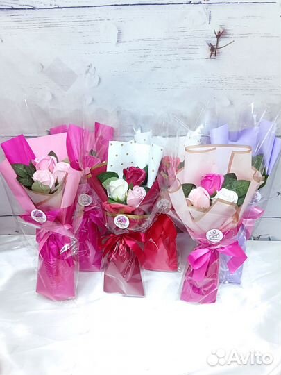 Букеты роз из мыла