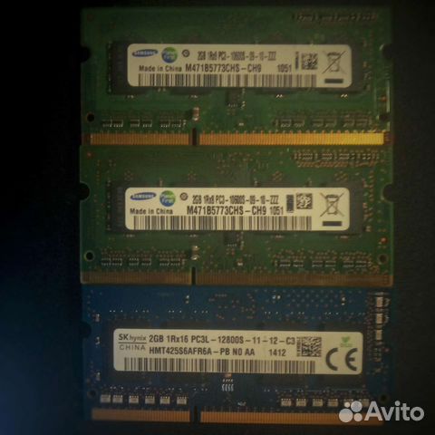 Оперативная память для ноутбука DDR3 ddr3l 2GB
