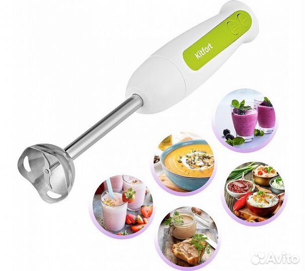 Блендер погружной Kitfort кт-3051-2 бело-салатовый
