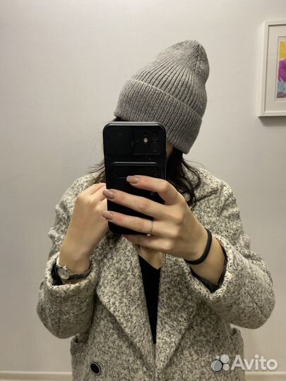 Шапка вязаная бини из альпаки