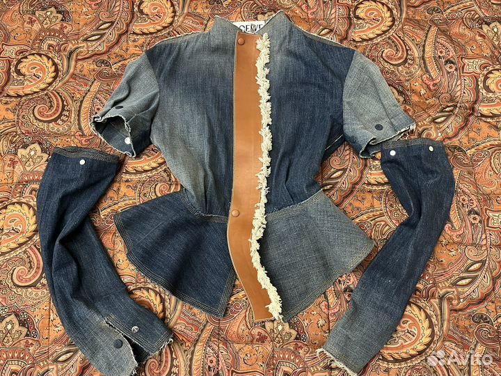 Джинсовая куртка жакет с кожей Loewe оригинал