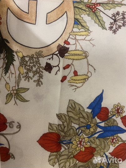 Шелковый шарф с принтом Gucci Оригинал