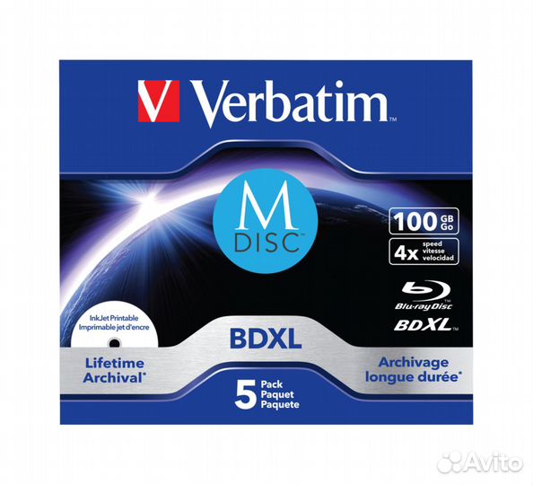 Диски Blu-ray M-disc Verbatim bdxl100Gb JewelCase