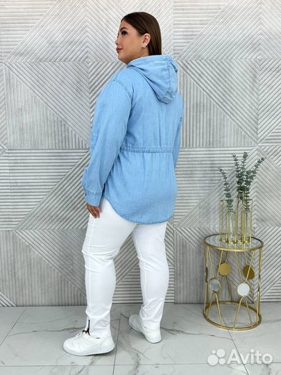 Стильные рубашки-пыльники хлопок оверсайз до56