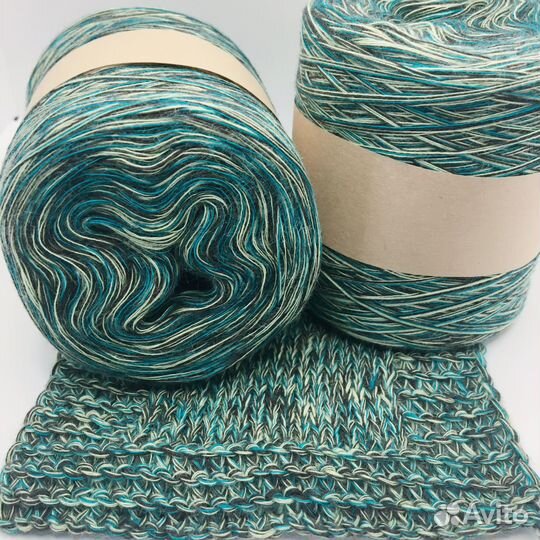 Пряжа для вязания Италия цвет голубая ель
