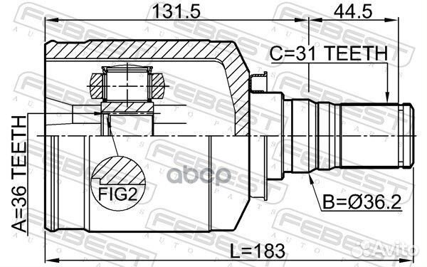 ШРУС внутренний левый hyundai IX55 2008-2013