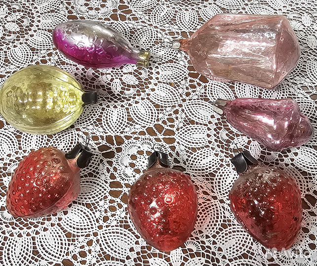 Елочные игрушки СССР, льдинки, амальгама