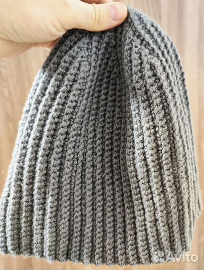 Мужская шапка большого размера, ручная вязка