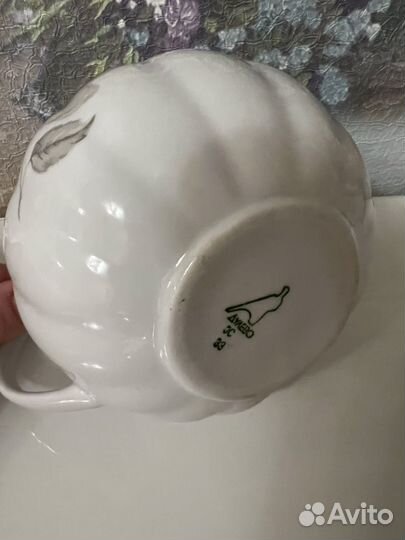 Чайная пара молочник Дулево